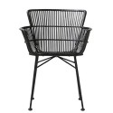 chaise rotin noir avec accoudoirs salle a manger design house doctor He0302