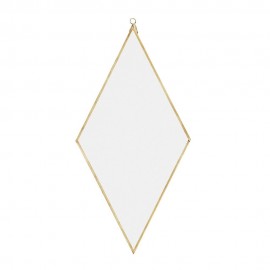 Miroir mural losange métal doré laiton Madam Stoltz