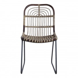 chaise rotin tresse metal house doctor kawa Id0980