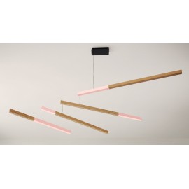Luminaire suspension bois Presse Citron Tasso Nez rose