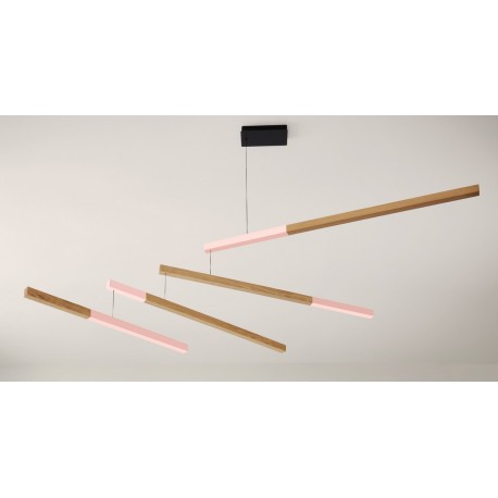 Luminaire suspension bois Presse Citron Tasso Nez rose