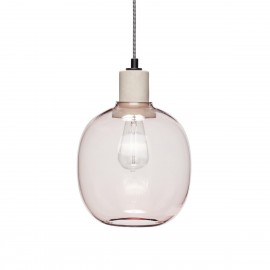 Lampe suspension verre rose Hubsch