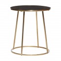 Table basse ronde metal dore marbre noir hubsch