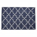 Tapis bleu design coton Hubsch 120 x 180 cm