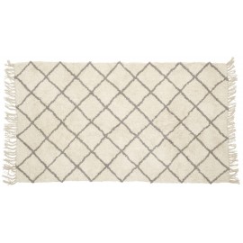 Tapis geometrique blanc gris Hubsch