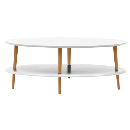 table basse deux plateaux blanche bois ragaba ovo