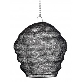 madam stoltz abat jour suspension fil de fer noir tresse