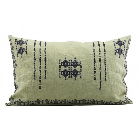 housse de coussin ethnique vert lin house doctor inka 40 x 60 cm