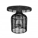 bloomingville table basse ronde rotin noir tresse 90256642