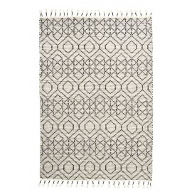 Tapis design coton blanc écru noir House Doctor Reverse 140 x 200 cm