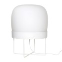 hubsch lampe de sol blanche design verre et metal 990704