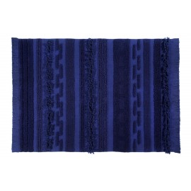 Tapis bleu cobalt coton Lorena Canals Air Alaska Blue 140 x 200 cm