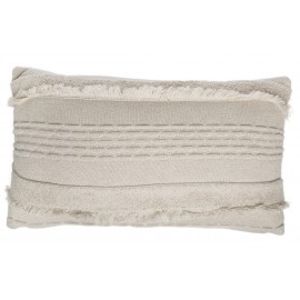 Coussin coton beige franges lorena canals 30 x 50 cm