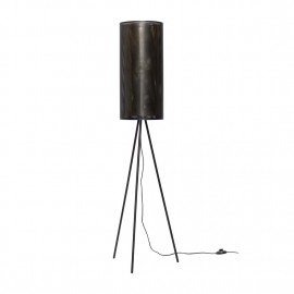 Lampadaire design métal perforé noir laiton Hübsch