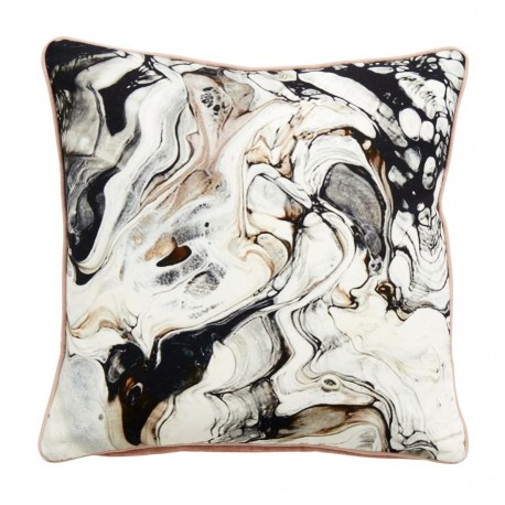 nordal housse de coussin carree velours aquarelle noir blanc