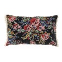 nordal housse de coussin rectangulaire velours fleuri franges