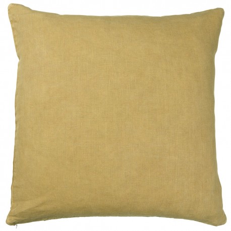 ib laursen housse de coussin carree lin jaune moutarde