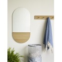 hubsch miroir mural ovale avec bois chene clair 880807