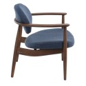 pols potten roundy fauteuil bois vintage retro bleu 555-020-006