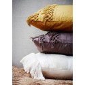 madam stoltz housse de coussin boheme chic franges coton ecru