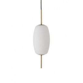 Suspension chic classique verre blanc laiton Frandsen Silk