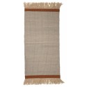 Tapis descente de lit en laine couleur beige franges Bloomingville