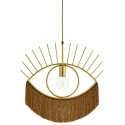 madam stoltz suspension style boheme avec franges en forme d oeil metal dore
