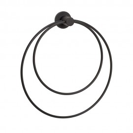 hubsch porte serviette mural anneau noir metal design 990925