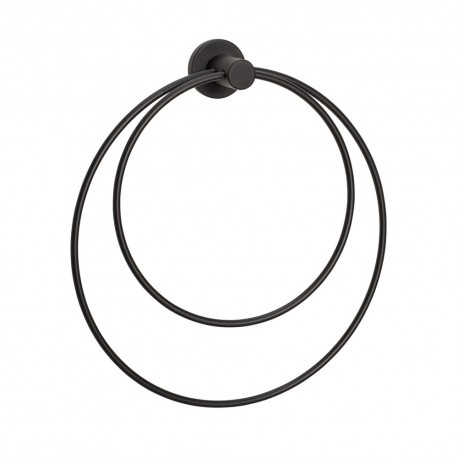 hubsch porte serviette mural anneau noir metal design 990925
