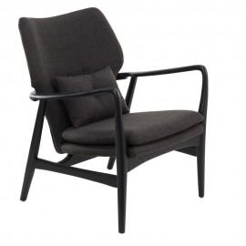 Fauteuil vintage noir gris foncé Pols Potten Peggy