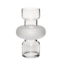 hubsch vase design sculptural verre transparent blanc 660902
