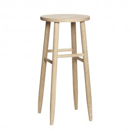 hubsch tabouret de bar rond style scandinave bois clair 889030