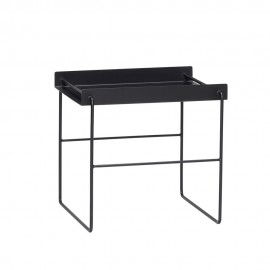hubsch table basse d appoint design carree metal noir 890511