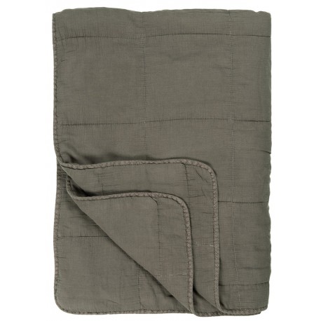 ib laursen couvre lit matelasse coton gris taupe 6208-45