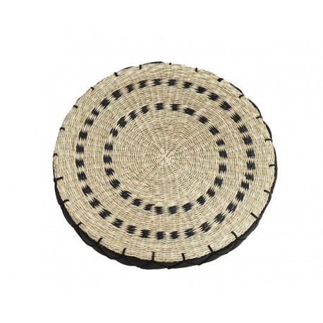 madam stoltz coussin de sol rond jonc de mer HC1804-PM194