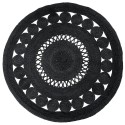 tapis rond jute noir ajoure 150 cm nordal 8576