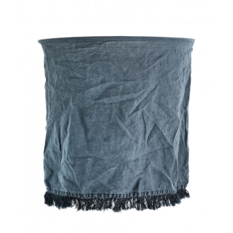 madam stoltz abat jour pour suspension en lin bleu franges MSSD007
