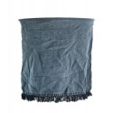 madam stoltz abat jour pour suspension en lin bleu franges MSSD007