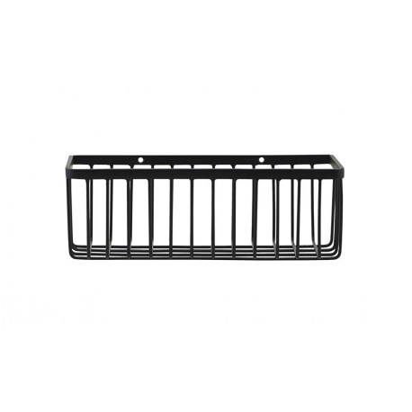 petite etagere panier mural salle de bains metal noir house doctor basket