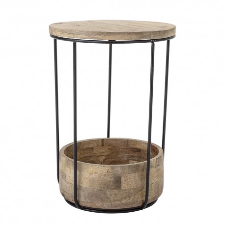 Table d'appoint ronde style campagne bois métal Bloomingville Willie