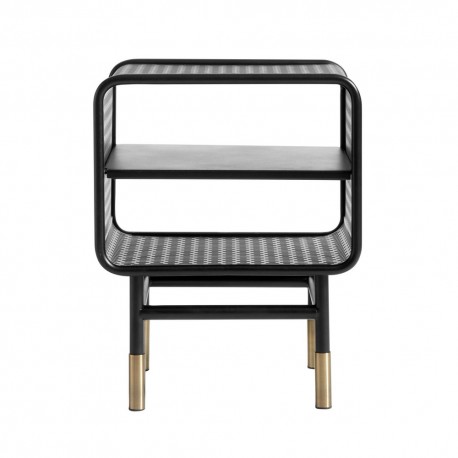 muubs table de chevet metal perfore noir laiton design industriel