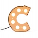 seletti caractere lampe applique lettre c lumineuse led metal dore