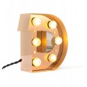 Lampe lettre lumineuse D led applique métal laiton Seletti Caractère