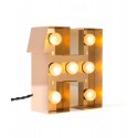 Lampe ambiance applique led métal doré lettre H Seletti Caractère