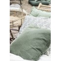 ib laursen housse de coussin carree lin vert kaki 50 x 50 cm