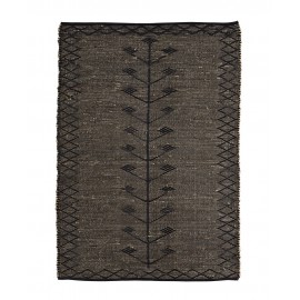 madam stoltz tapis noir jonc de mer seagrass 120 x 180 cm
