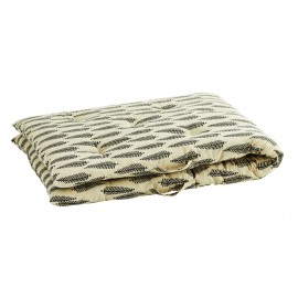 madam stoltz matelas de transat coton imprime beige noir