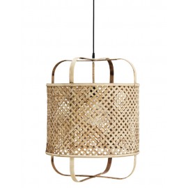 madam stoltz suspension bambou naturel style lanterne