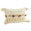 madam stoltz coussin rectangulaire brode franges rose pastel