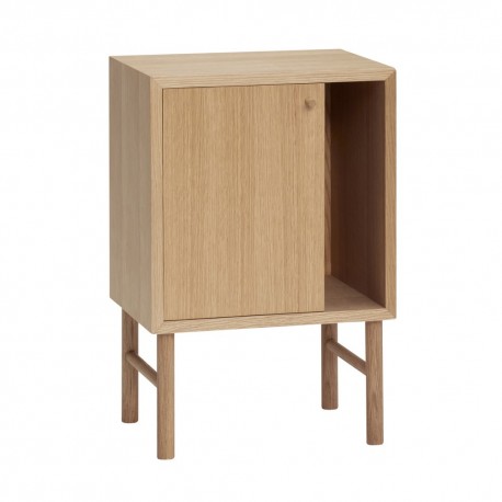 hubsch table de chevet rangement design epure bois chene clair
